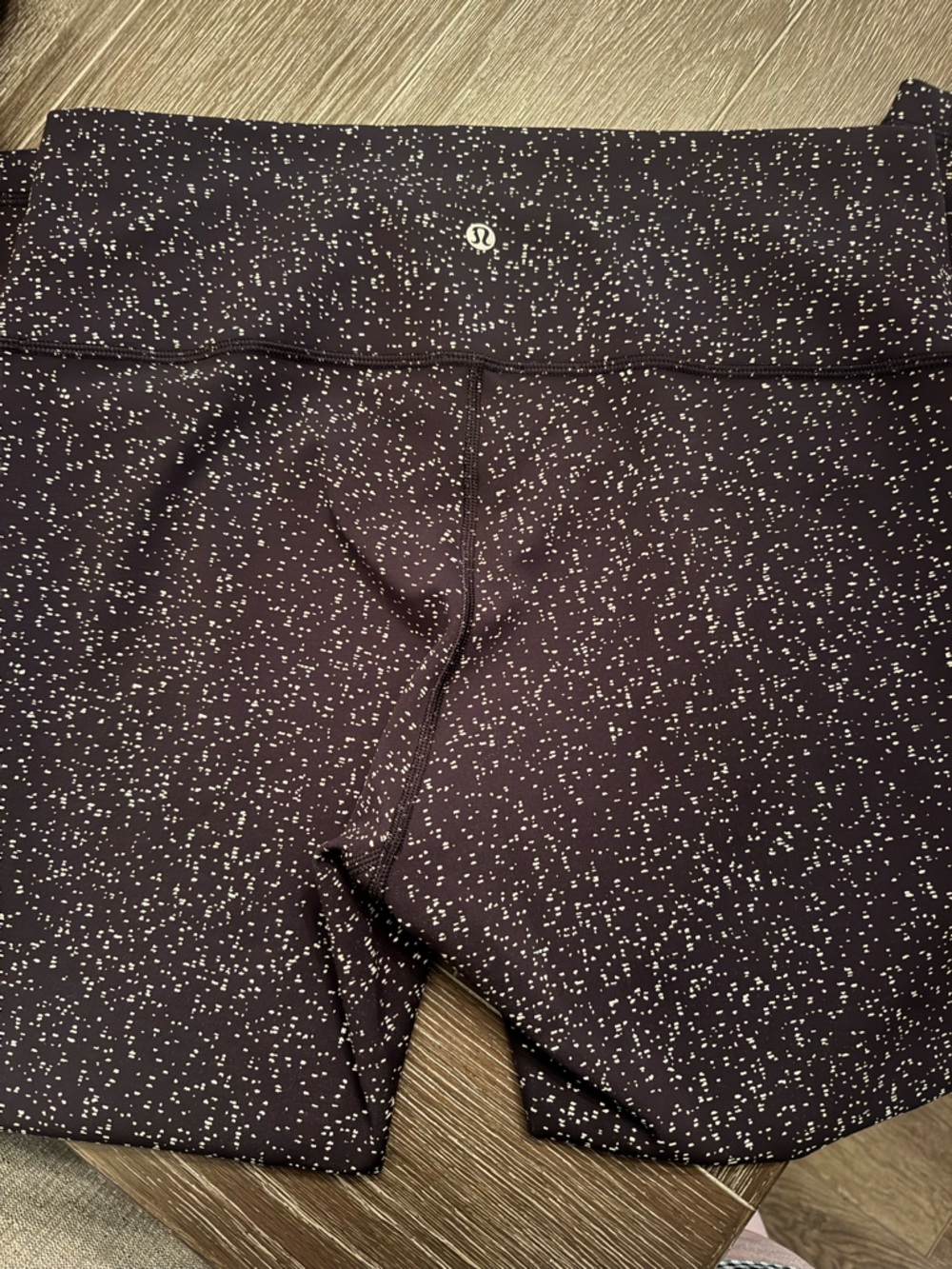 lululemon athletica Black Leggings with White Speckle Print